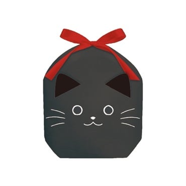 ギフトバッグ アニマル柄(黒猫／幅220mm)