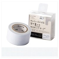 水性ペンで書けるマスキングテープ/小巻24mm幅/マステ(MST‐FA05‐BGY/方眼ブルーグレー)