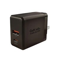 PD対応AC充電器 45W 2Port （C＆A）(ブラック)