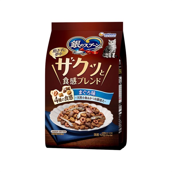 銀のスプーン　ザクッと食感ブレンド   ユニ・チャーム(まぐろ味小魚&かつお節添え420g)