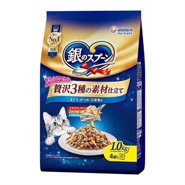 銀のスプーン ユニ・チャーム(贅沢3種の素材仕立てまぐろ・かつお・白身魚味)