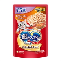 銀のスプーン パウチ 15歳頃から まぐろ･かつおにささみ入り 60g ユニ・チャーム(60g)