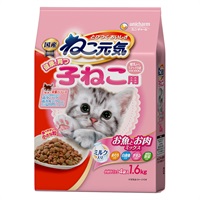 ねこ元気 健康に育つ子ねこ用 お魚とお肉ミックス まぐろ･白身魚･チキン･野菜･ミルク入 1.6kg ユニ・チャーム(1.6kg)