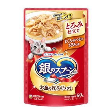 銀のスプーン パウチ とろみ仕立て まぐろ･かつおにささみ入り 60g ユニ・チャーム