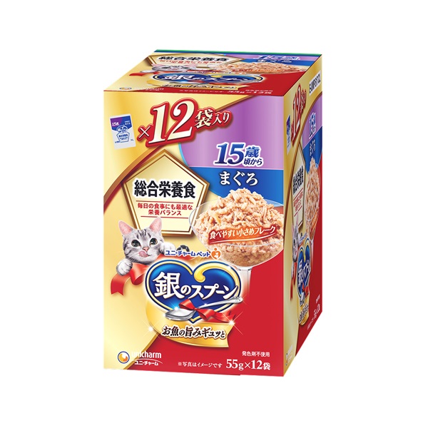 銀のスプーン パウチ 総合栄養食 まぐろ・かつおにささみ入り 55g×12袋