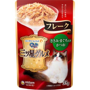 銀のスプーン 三ツ星グルメ パウチ フレーク まぐろ入りかつお 35g 銀のスプーン ユニ・チャーム