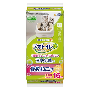 デオトイレ 複数ねこ用 ふんわり香る消臭・抗菌シート ナチュラルソープの香り 16枚 Deo-toilet ユニ・チャーム