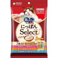 銀のスプーン 三ツ星グルメ おやつにっぽんSelect 108g 銀のスプーン ユニ・チャーム(とろ～りまぐろ入り鶏ささみ入りほたて貝柱入り)