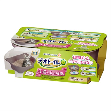 デオトイレ 子猫～5kgの成猫用 本体セット ツートンブラウン 1セット Deo-toilet ユニ・チャーム