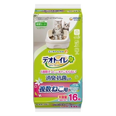 デオトイレ　消臭抗菌シート240枚 本日のみ値下げ デオトイレ 複数ねこ用 ふんわり香る消臭・抗菌シート ナチュラル