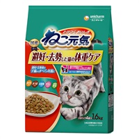 ねこ元気 避妊･去勢した猫の体重ケア まぐろ･かつお･白身魚･チキン･緑黄色野菜入り 1.6kg ユニ・チャーム(1.6kg)
