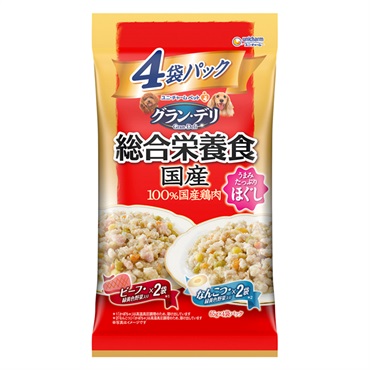 グラン・デリ 総合栄養食 国産 パウチ ほぐし 成犬用 なんこつ入り&ビーフ入り 65g×4袋 Gran-Deli ユニ・チャーム