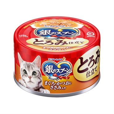 銀のスプーン 缶 とろみ仕立て まぐろ･かつおにささみ入り 70g ユニ・チャーム