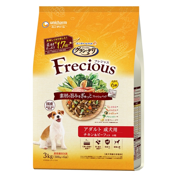 グラン･デリ Frecious アダルト 成犬用 チキン＆ビーフ入り 3kg Gran‐Deli ユニ・チャーム(3kg)