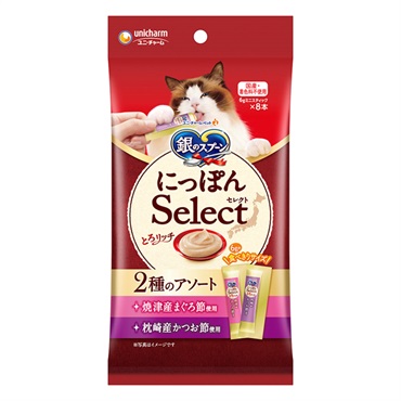 銀のスプーン 三ツ星グルメ おやつにっぽんSelect とろリッチ 2種のアソート まぐろ節&かつお節使用 48g 銀のスプーン ユニ・チャーム