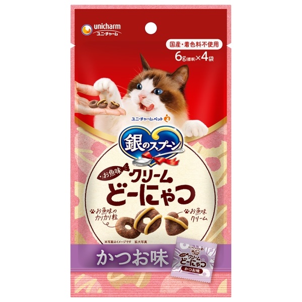 銀のスプーン おやつお魚味クリームどーにゃつ 24g ユニ・チャーム(かつお味)