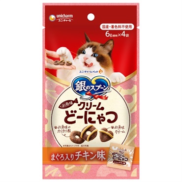 銀のスプーン おやつお魚味クリームどーにゃつ 24g ユニ・チャーム(まぐろ入りチキン味)