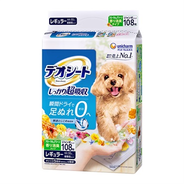 デオシート しっかり超吸収 香り消臭タイプ ホワイトフローラル&グリーングラスの香り レギュラー 108枚 Deo sheet ユニ・チャーム