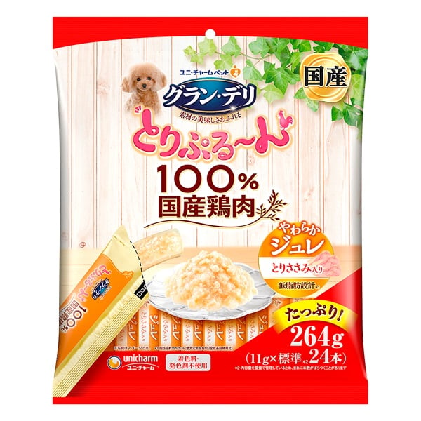 グラン・デリ とりぷる～ん やわらかジュレ とりささみ入り 11g×24本 Gran-Deli ユニ・チャーム(11g×24本)