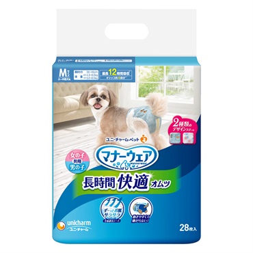 マナーウェア 女の子・男の子共用 長時間オムツ 犬用 ユニ・チャーム(Mサイズ(小‐中型犬用))