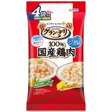 銀のさら パウチジュレ 成犬バラエティ野菜・チーズ 80g×4P グラン・デリ Gran-Deli ユニ・チャーム