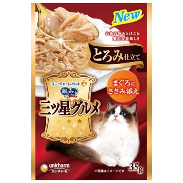 銀のスプーン 三ツ星グルメ パウチ とろみ仕立て まぐろにささみ添え 35g 銀のスプーン ユニ・チャーム