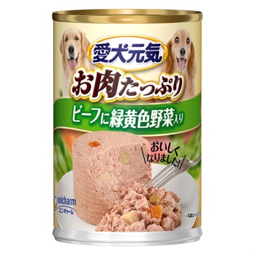 愛犬元気 お肉たっぷり ビーフに緑黄色野菜入り 375g ユニ・チャーム