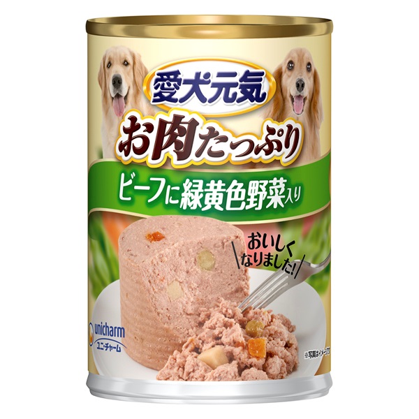 愛犬元気 お肉たっぷり ビーフに緑黄色野菜入り 375g ユニ・チャーム(375g)