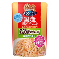 グラン・デリ 国産鶏ささみパウチ ほぐし 成犬用 13歳以上用 緑黄色野菜入り 80g Gran-Deli ユニ・チャーム(80g)