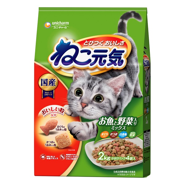 ねこ元気 お魚と野菜入りミックス まぐろ･かつお･白身魚･緑黄色野菜入り 2.0kg ユニ・チャーム(2.0kg)
