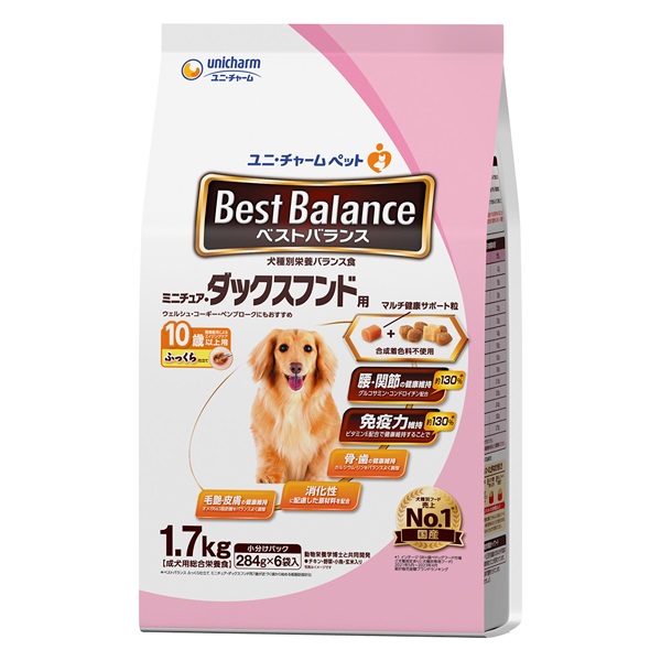 ベストバランス ふっくら仕立て ミニチュア・ダックスフンド用 10歳以上用 1.7kg Best Balance ユニ・チャーム(1.7kg)