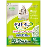 1週間消臭・抗菌デオトイレ飛散らない緑茶成分入り・消臭サンド 4L ユニ・チャーム(緑茶成分入り・消臭サンド)