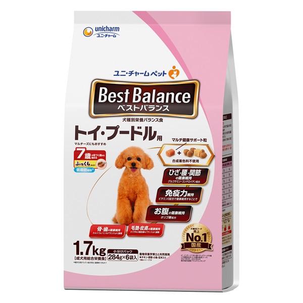 ベストバランス ふっくら仕立て トイ・プードル用 7歳が近づく頃から始める低脂肪 1.7kg Best Balance ユニ・チャーム(1.7kg)