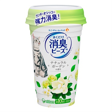 消臭ビーズ 猫トイレまくだけ消臭ビーズ ナチュラルガーデンの香り 450ml ユニ・チャーム