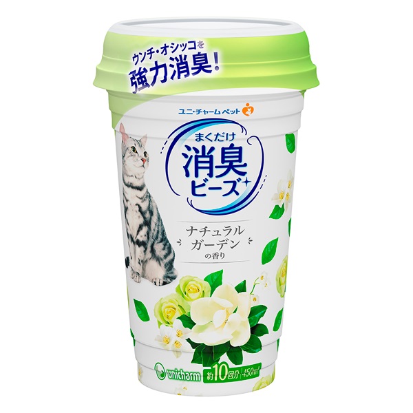 消臭ビーズ 猫トイレまくだけ消臭ビーズ ナチュラルガーデンの香り 450ml ユニ・チャーム(450ml)