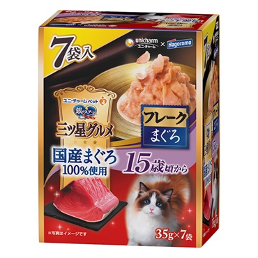 銀のスプーン 三ツ星グルメ パウチ 国産まぐろ100%使用 フレーク 15歳頃から まぐろ 35g×7袋 ユニ・チャーム