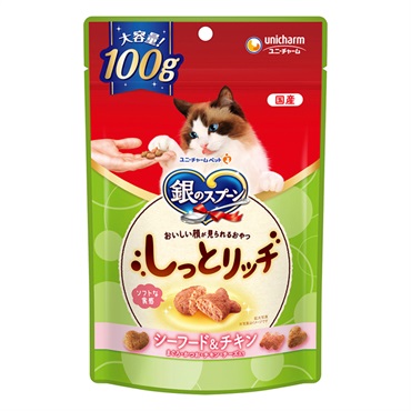 銀のスプーン おいしい顔が見られるおやつ しっとりリッチシーフード&チキン 100g ユニ・チャーム