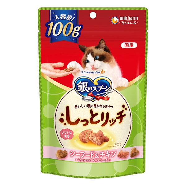 銀のスプーン おいしい顔が見られるおやつ しっとりリッチシーフード&チキン 100g ユニ・チャーム(100g)