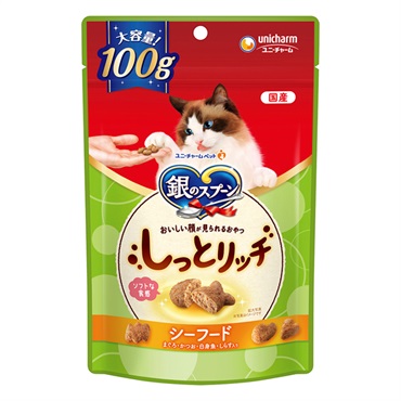銀のスプーン おいしい顔が見られるおやつ しっとリッチシーフード 100g  ユニ・チャーム