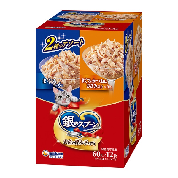 カルカンパウチ二種類70g×72袋.銀のスプーン12袋.felix12袋 銀のスプーン パウチ 2種のアソート 60g×12袋 ユニ・チャーム | イオン