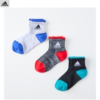 adidas サイドロゴショート丈ソックス3足組(3足組B-19-21cm)