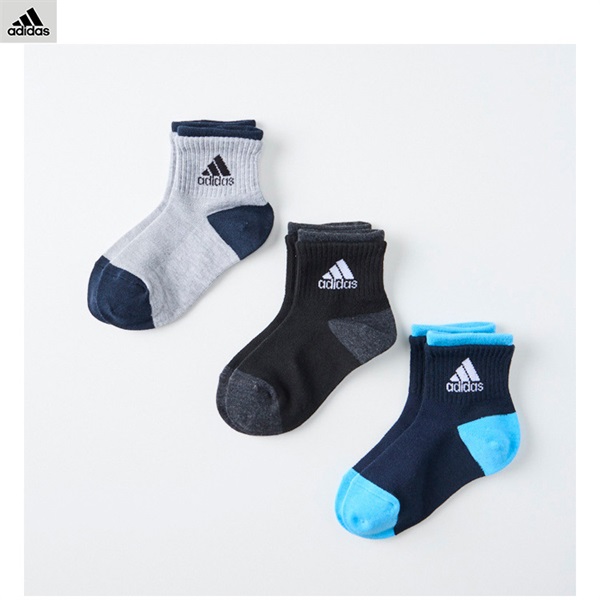 adidas サイドロゴショート丈ソックス3足組(3足組A-23-25cm)