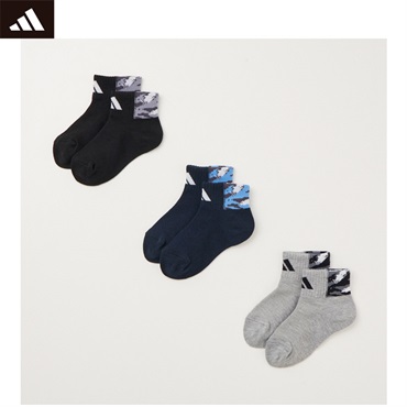 adidas(アディダス) バックＧＰショート丈ソックス 3足組 キッズ 男の子