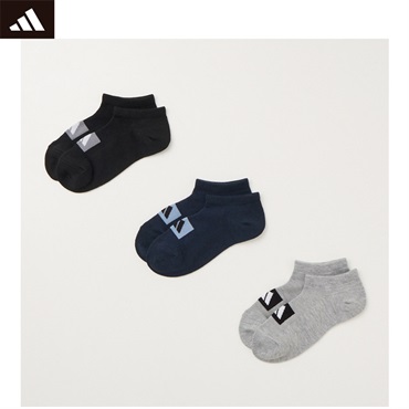adidas(アディダス) 甲ロゴスニーカー丈ソックス 3足組 キッズ 男の子