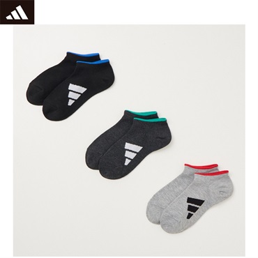 adidas(アディダス) サイドロゴスニーカー丈ソックス 3足組 キッズ 男の子