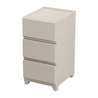 プラスチックチェスト　幅34cm　壁付デコニーシーヴォ(グレージュ-3段)