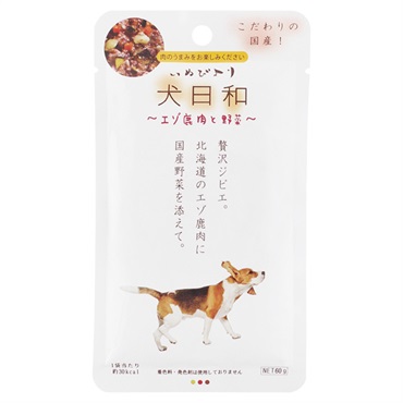 犬日和 レトルト エゾ鹿肉と野菜 60g わんわん