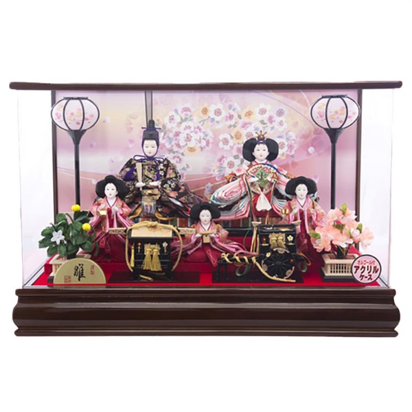 完売】福仙 五人ケース飾り「春香」 4532365173205 ひな人形 雛人形