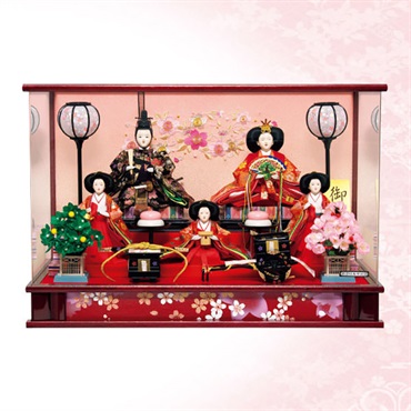 雛人形（福仙）専用ダンボール付き 福仙 五人ケース飾り「あかね」 4532365193135 ひな人形 雛人形