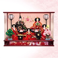 福仙 五人ケース飾り「あかね」 4532365193135 ひな人形 雛人形